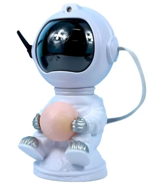 Нічник Infinity Starry Sky Projector Bluetooth White астронавт з місяцем