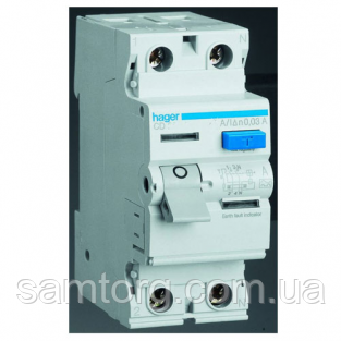 ПЗВ (діфреле) Hager CD264J 63А 30 мА 2 полюси тип АС