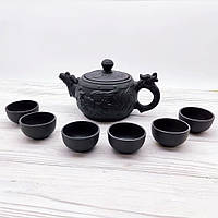 Чайний керамічний набір для китайської чайної церемонії на 6 персон Дракон