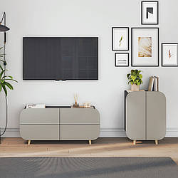 Сучасна маленька модульна стінка під телевізор з комодом на ніжках у вітальню 192 см Руна Київський Стандарт