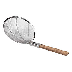 Шумівка «павук» з довгою дерев'яною ручкою Ø 24 см для фритюру та Вок Lugi