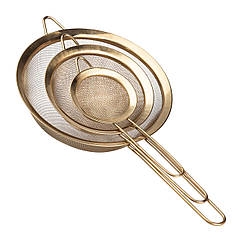 Набір ситечок 3 штуки для чаю круп і борошна 8,14 і 20 см просіювач для борошна з нержавіючої сталі Lugi