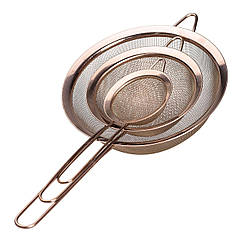 Набір ситечок 3 штуки просіювач для борошна і круп з нержавіючої сталі Lugi