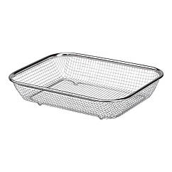 Сито-кошик для миття овочів та фруктів 29.5х21х6 см друшляк з нержавіючої сталі Lugi