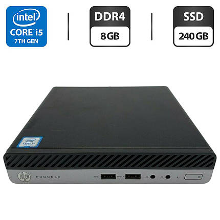 Неттоп HP ProDesk 400 G3 Mini PC USFF/ Core i5-7500T/ 8 GB RAM/ 240 GB SSD/ HD 630, фото 1