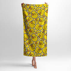 Рушник з принтом «Милі каченята. Патерн. Cute ducks. Pattern»