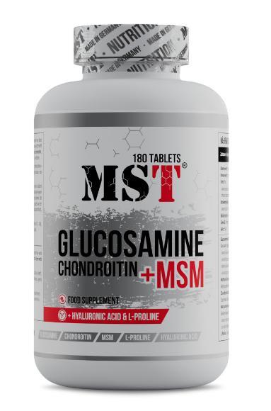 Для суглобів і зв'язок MST Nutrition Chondroitin - Glucosamine - MSM + HA 90 таблеток