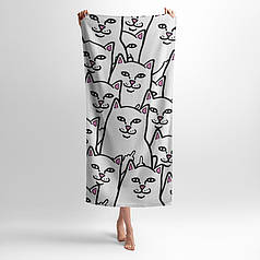 Рушник з принтом «Котик мем. Патерн. Cat meme. Pattern»