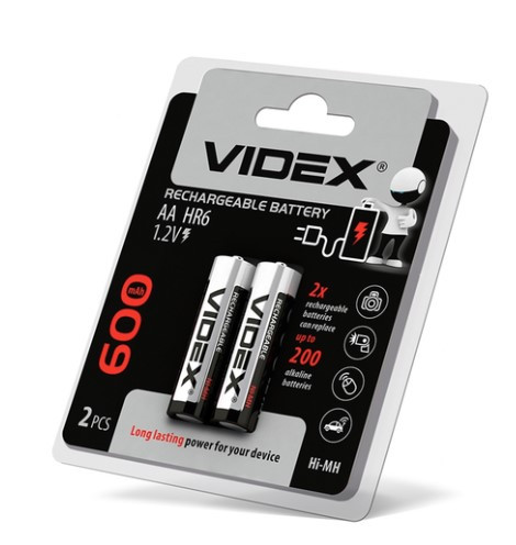 Акумулятор VIDEX Rechargeable R-6 600 mAh 1.2V (HR6,size AA, NiMN) YU227