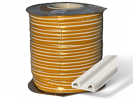 Ущільнювач дверний Р профіль 9*5.5 мм білий 100 м