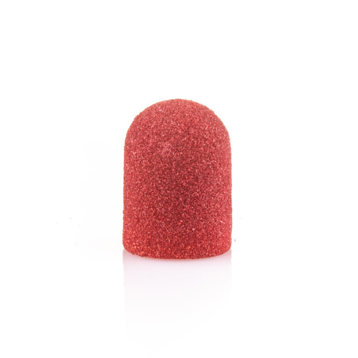 Наждаковий ковпачок для манікюру червоний 120 грит, 10 мм, фото 1