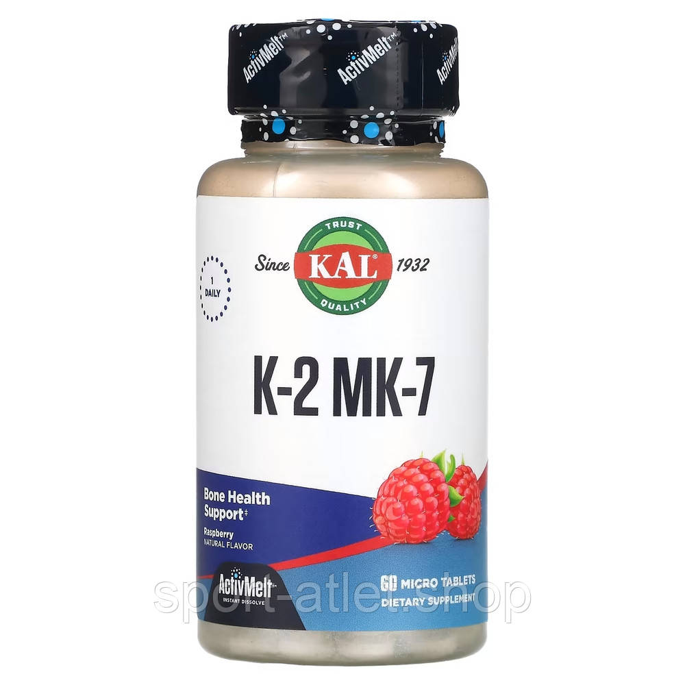 Вітаміни та мінерали KAL Vitamin Vitamin K2 MK-7, 60 таблеток