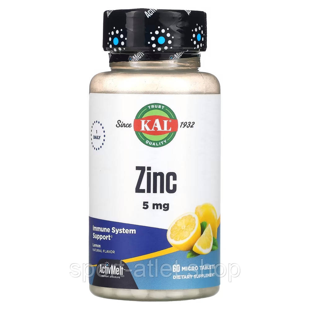 Вітаміни та мінерали KAL Zinc 5 mg, 60 микро таблеток