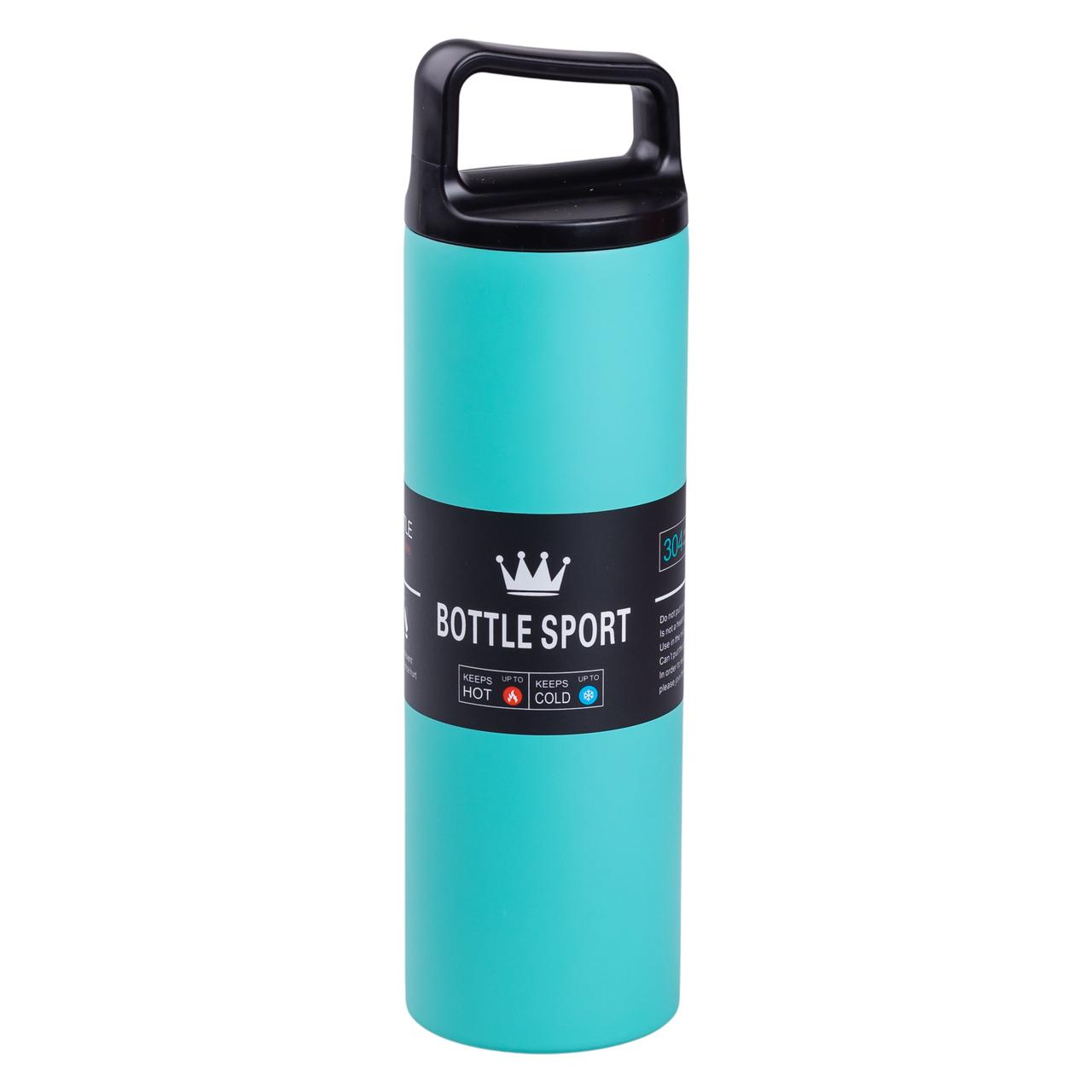 Термос металевий 500 мл з ручкою Bottle Sport 24 см м'ятний