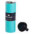 Термос металевий 500 мл з ручкою Bottle Sport 24 см м'ятний, фото 3