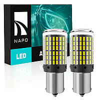 Комплект світлодіодних ламп NAPO LED 1156-3014-144smd P21W 1156 BA15S колір світіння білий 2 шт