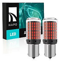 Комплект світлодіодних ламп NAPO LED 1156-3014-144smd P21W 1156 BA15S колір світіння червоний 2 шт