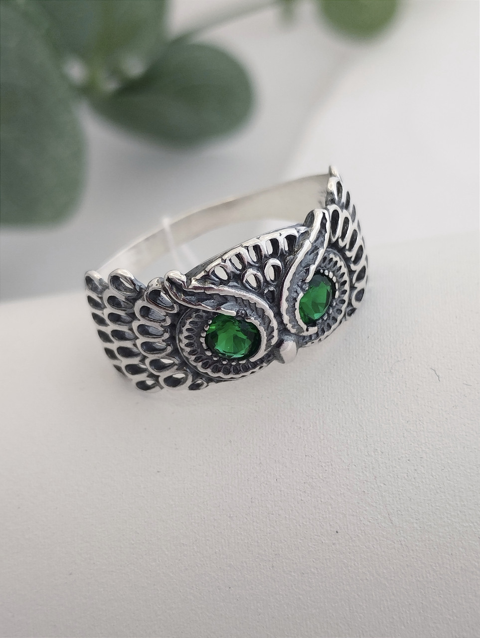 Срібне кільце сова 925 проби.