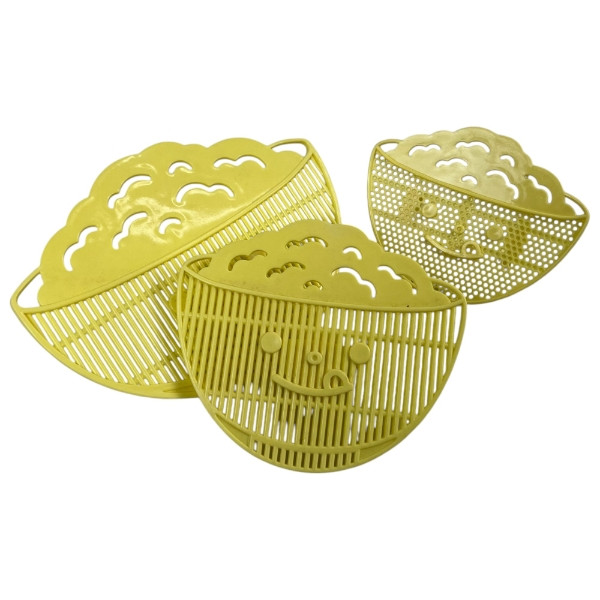 Сито-фільтр для зливу води з каструль (комплект 3 шт.) Смайлик Жовте, фото 1