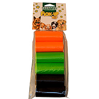 Пакети для собачих фекалій TATRAPET різнокольорові, 6*15 шт