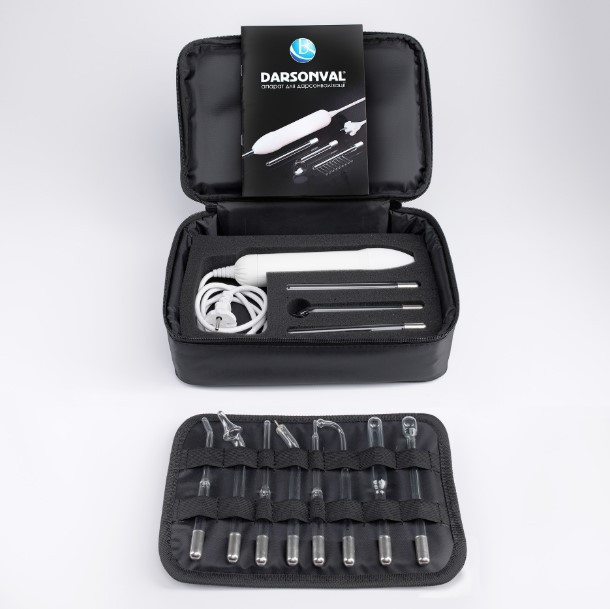 Дарсонваль для обличчя, волосся, тіла Bactosfera Darsonval апарат, прилад для дарсонвалізації (11 насадок), фото 1