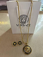 Версаче підвіска і сережки позолота 18 К