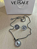 Версаче підвіска та сережки перламутр / Versace комплект прикрас, фото 4