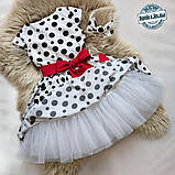Сукня святкова в ретро стилі для дівчинки Стиляги 116-134р. Стильна дитяча сукня в горошок Сукня з бантом, фото 2