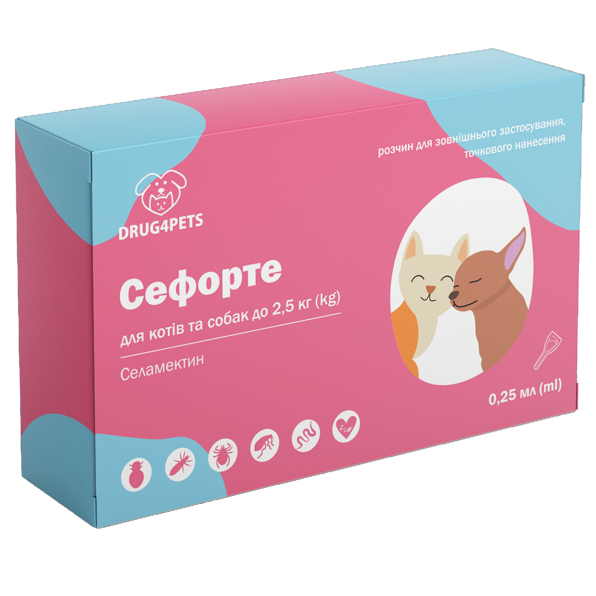 Сефорте 0,25 мл для котів та собак вагою до 2,5 кг, 1 піпетка