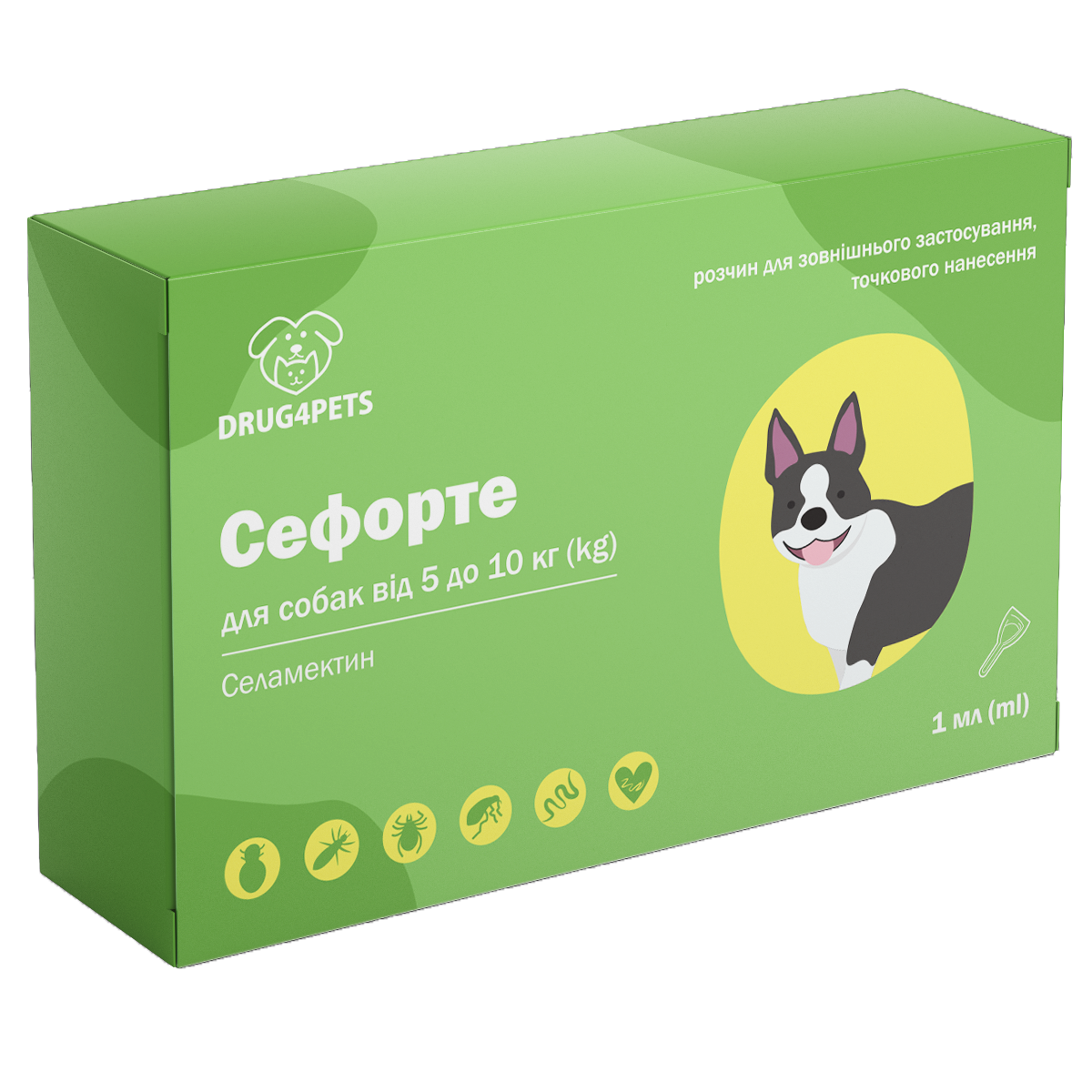 Сефорте 1 мл для собак вагою 5 - 10 кг, 1 піпетка