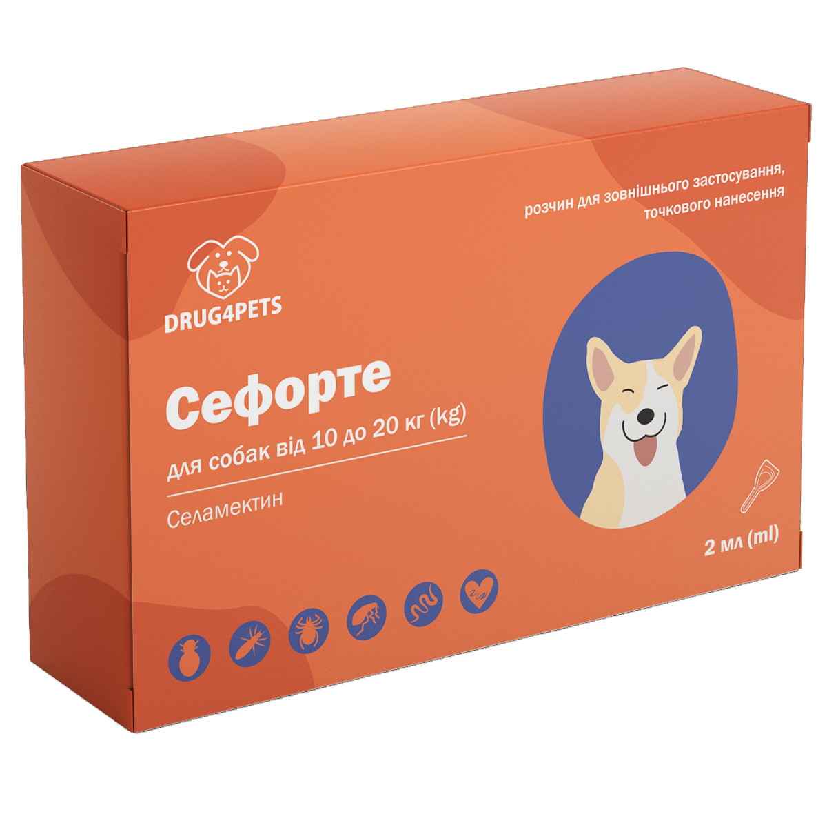Сефорте 2 мл для собак вагою 10 - 20 кг, 1 піпетка