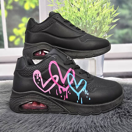 Кросівки жіночі Loretta чорні еко-шкіра з принтом 4626_2, фото 1