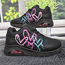 Кросівки жіночі Loretta чорні еко-шкіра з принтом 4626_2, фото 2