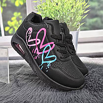 Кросівки жіночі Loretta чорні еко-шкіра з принтом 4626_2, фото 4