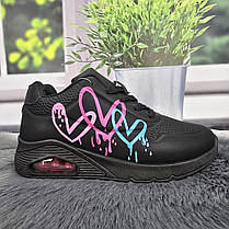 Кросівки жіночі Loretta чорні еко-шкіра з принтом 4626_2, фото 5