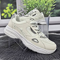 Кросівки жіночі Gipanis білі з сірим еко-шкіра 4752, фото 4