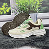 Кросівки жіночі Gipanis молочні з оливковим еко-шкіра 4752, фото 7