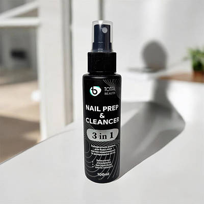 Манікюрна рідина підготовка для нігтів Total Beauty (3в1) Nail Prep 100 ml флакон спрей аромат дині