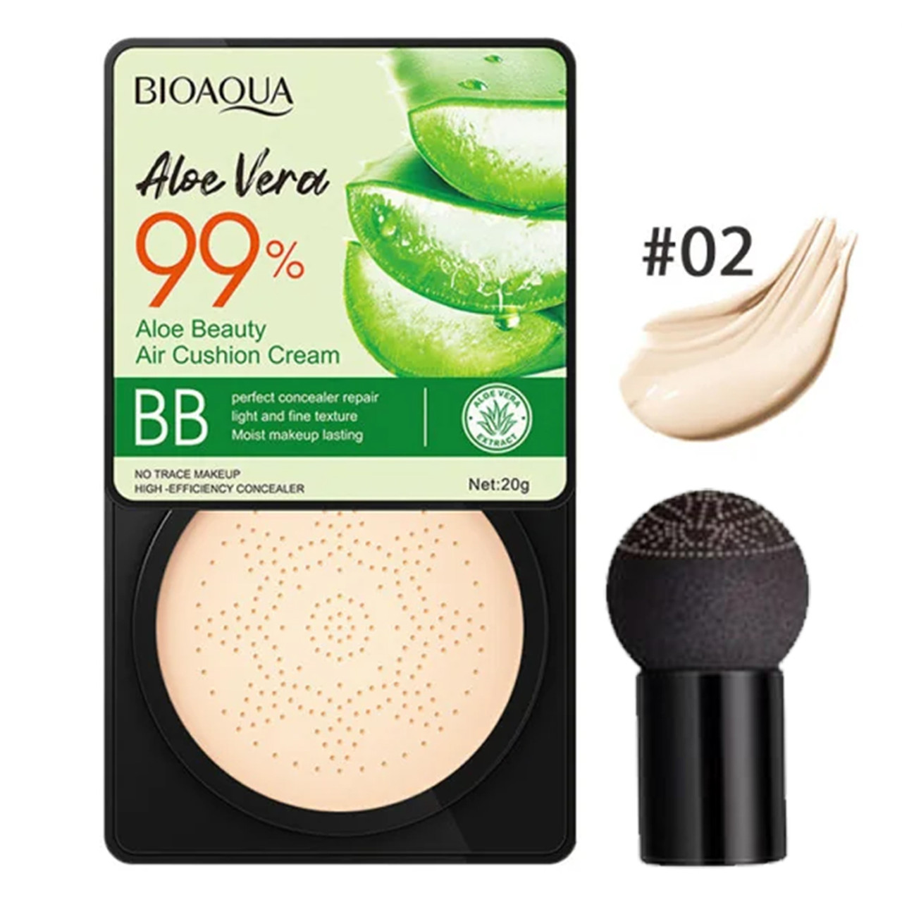 BB-крем кушон BIOAQUA Aloe Vera 99% №02 Ivory 20 г