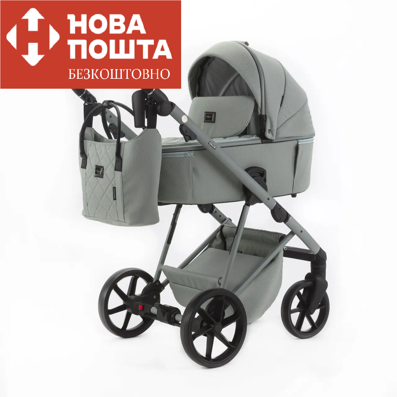 Коляска 2 в 1 Adamex Delta DN-8 mint м'ятна