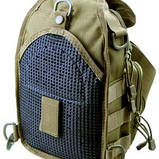 Сумка тактична слінг, плечовий поясний колір хакі EDC PK098 TAN Milcraft, фото 4