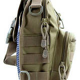 Сумка тактична слінг, плечовий поясний колір хакі EDC PK098 TAN Milcraft, фото 3