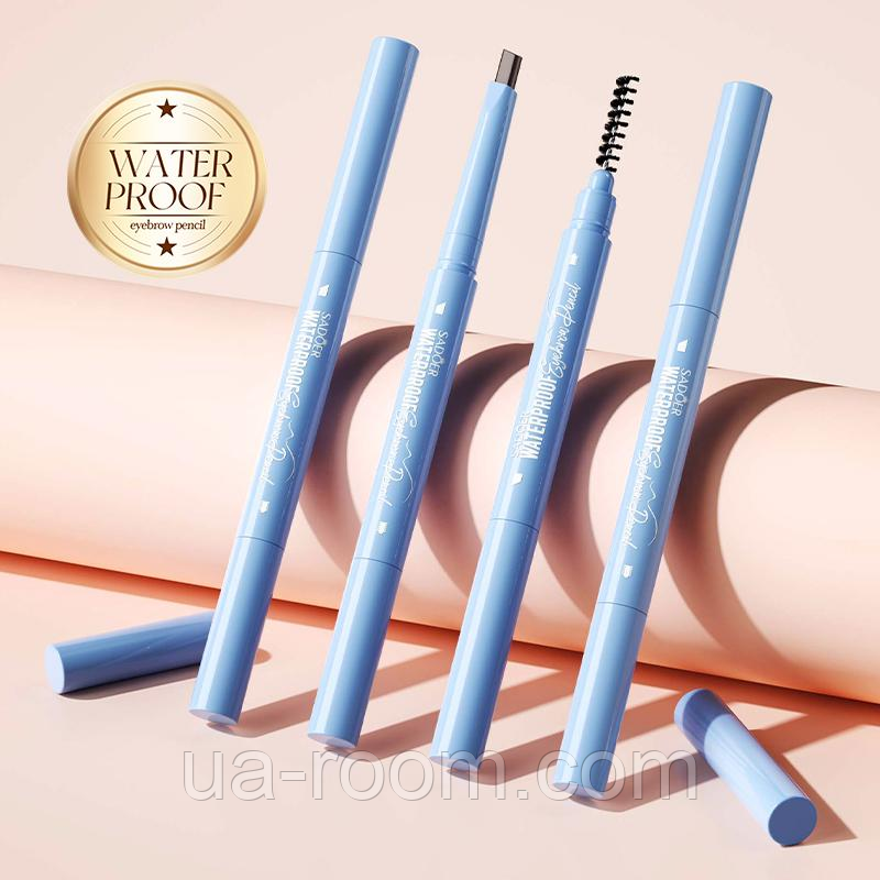 Карандаш для бровей водостойкий Sadoer Waterproof Eyebrow Pencil, 0.4г. (тёмно-коричневый)
