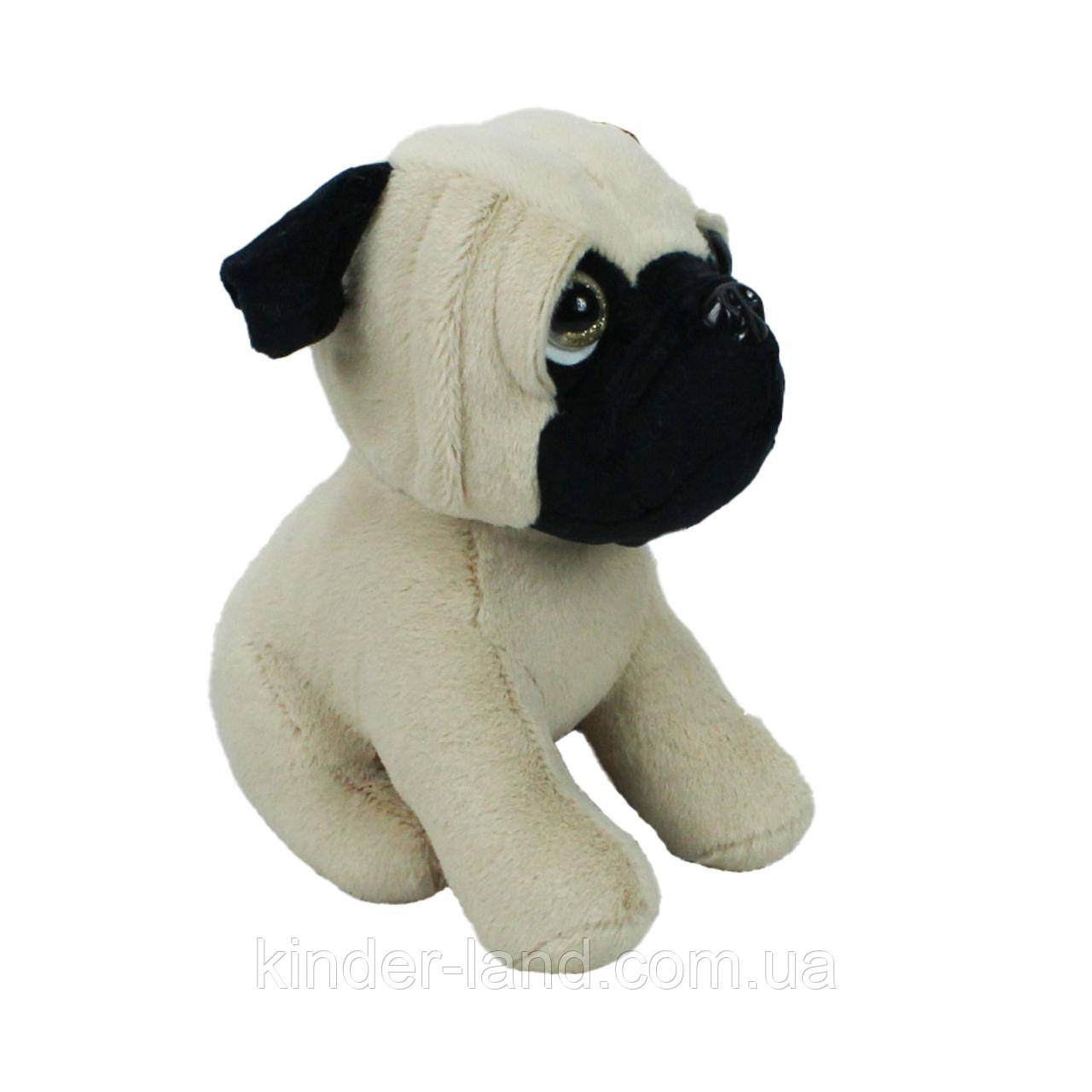 М’яка іграшка, собака Мопс, 21 см, фото 1