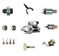 0001110012 Bosch з/ч на стартер, бендикс, втягуюче, щітки, щіткотримач, якір, редуктор, втулка, підшипник, вилка, кришка