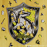 Фігурний дерев'яний пазл Гаррі Поттер Герб Гафелпаф XL, фото 5