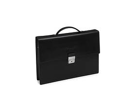Чорний шкіряний портфель Valentini Ambassador 612