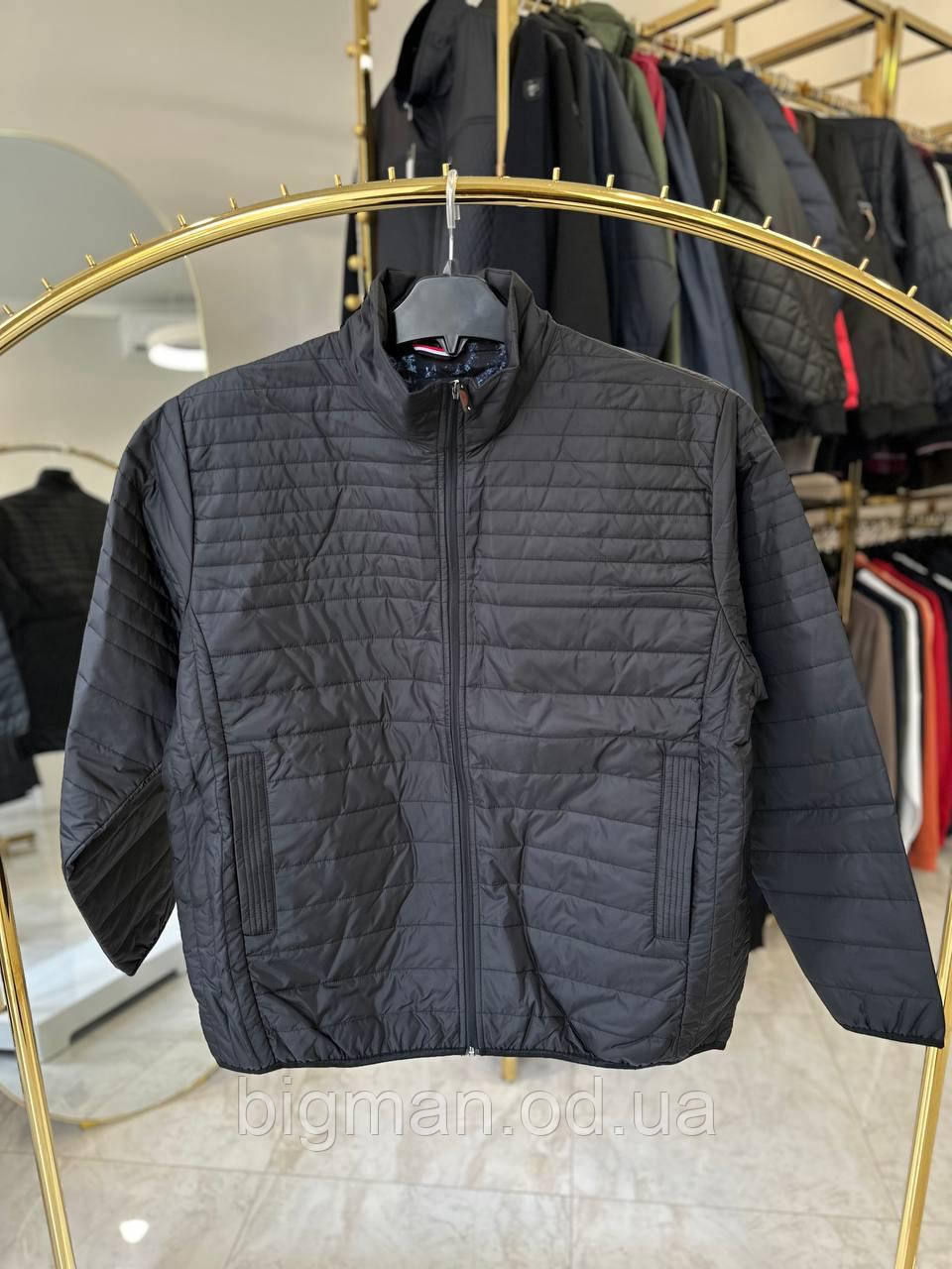 Чоловіча демісезонна куртка бомбер Borcan Club 7660 батал 3-6XL синя