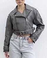 Жіноча куртка косуха еко шкіра укорочена "vintage" Тканина: екошкіра Фабричний Китай Розмір: S,M,L