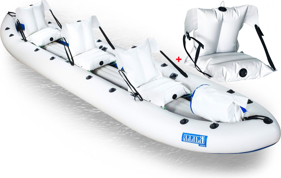 Надувна байдарка ПВХ Ладья Чайка ЛБ-580-4 4-місна для рафтингу та сплавів по гірських ріках з системою самоотливу та гермомішком, фото 1
